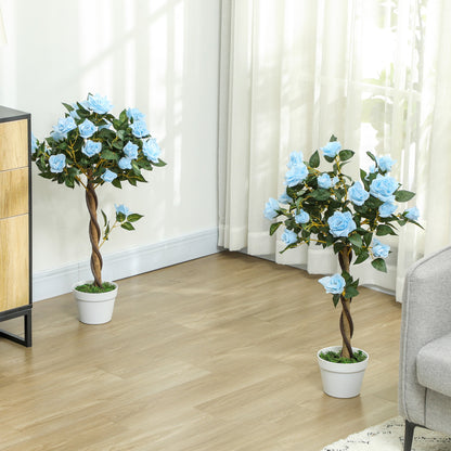 Set of 2 Artificial Rose Potted Plants