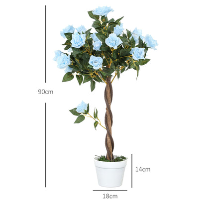 Set of 2 Artificial Rose Potted Plants