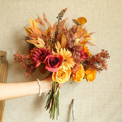 Cloth and Dried Plant Floral Bouquet