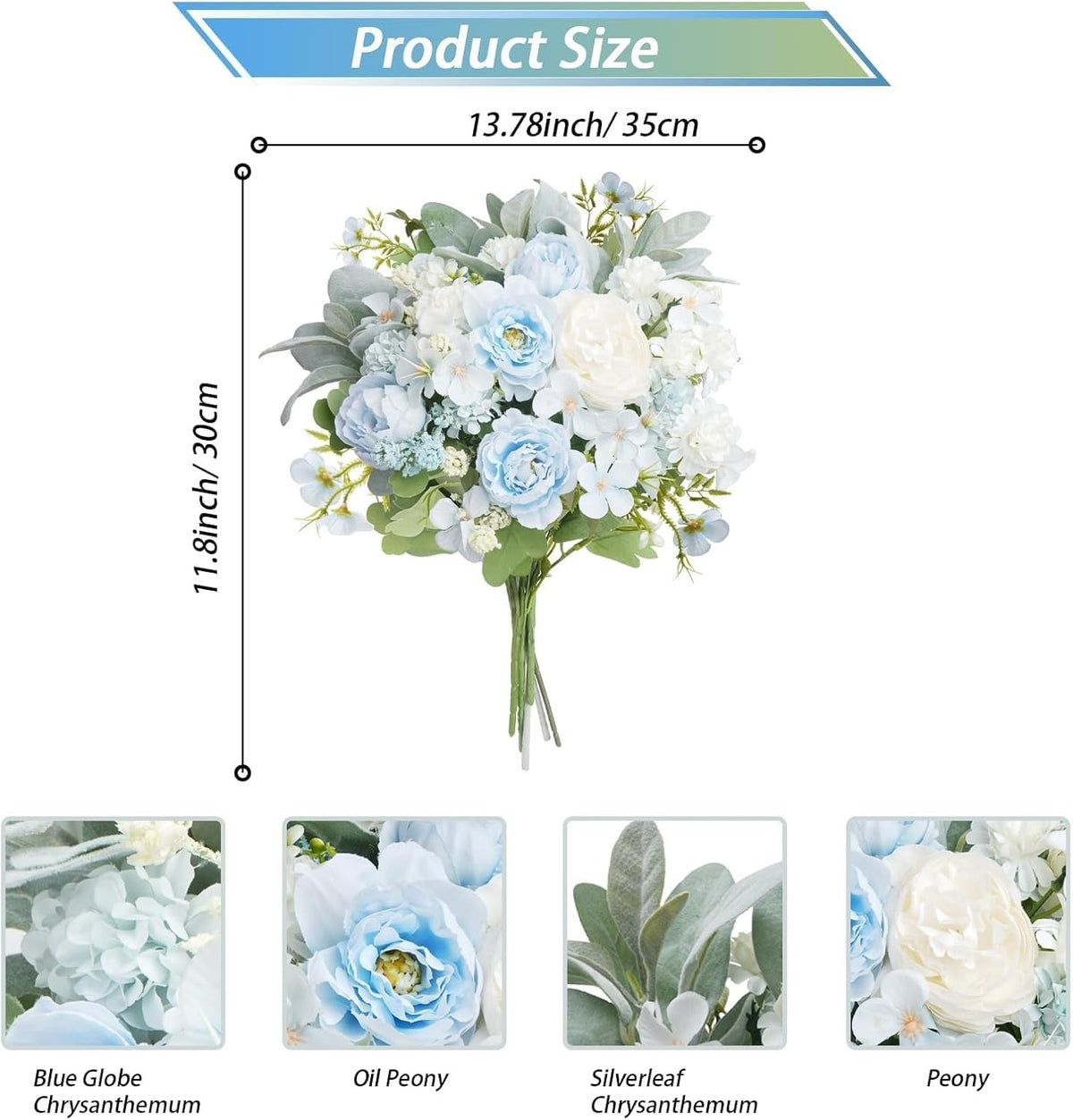 Artificial Silk Peony Flower Bouquet