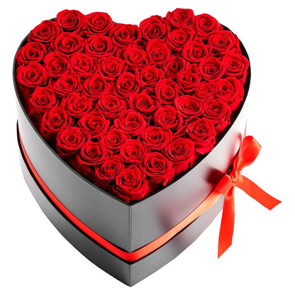 50-Piece Preserved Real Rose Heart Box