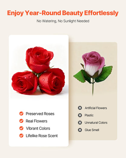 50-Piece Preserved Real Rose Heart Box