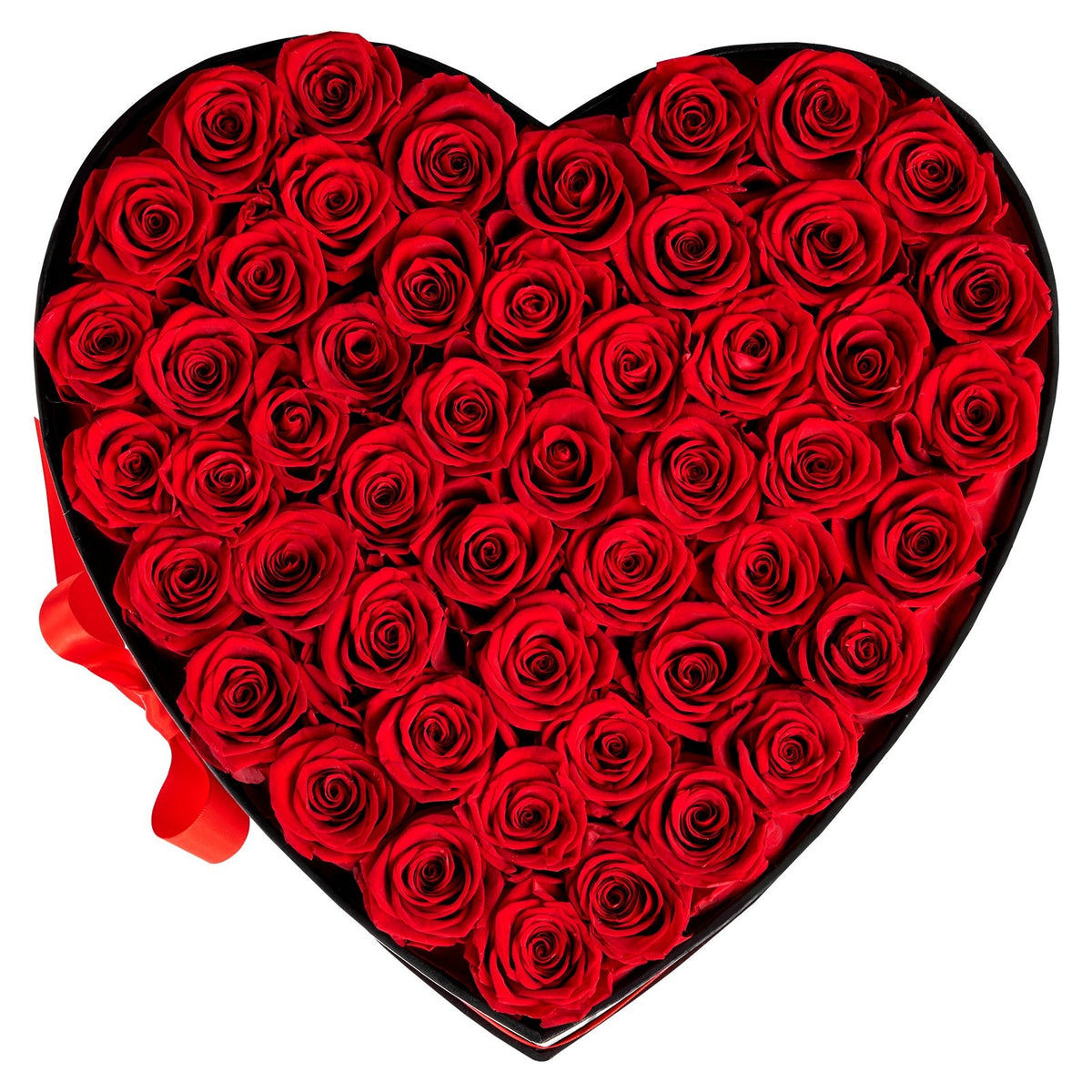 50-Piece Preserved Real Rose Heart Box