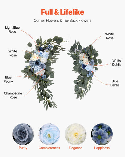 Artificial Silk Arch Flower and Drape Set